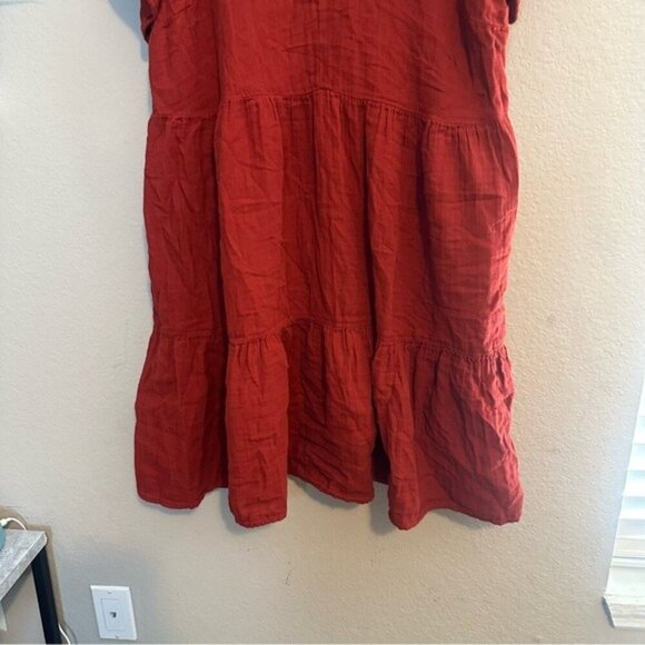 Old Navy V-Neck Tiered Mini Swing Dress Color: Scarlet Size XL - Picture 5 of 9